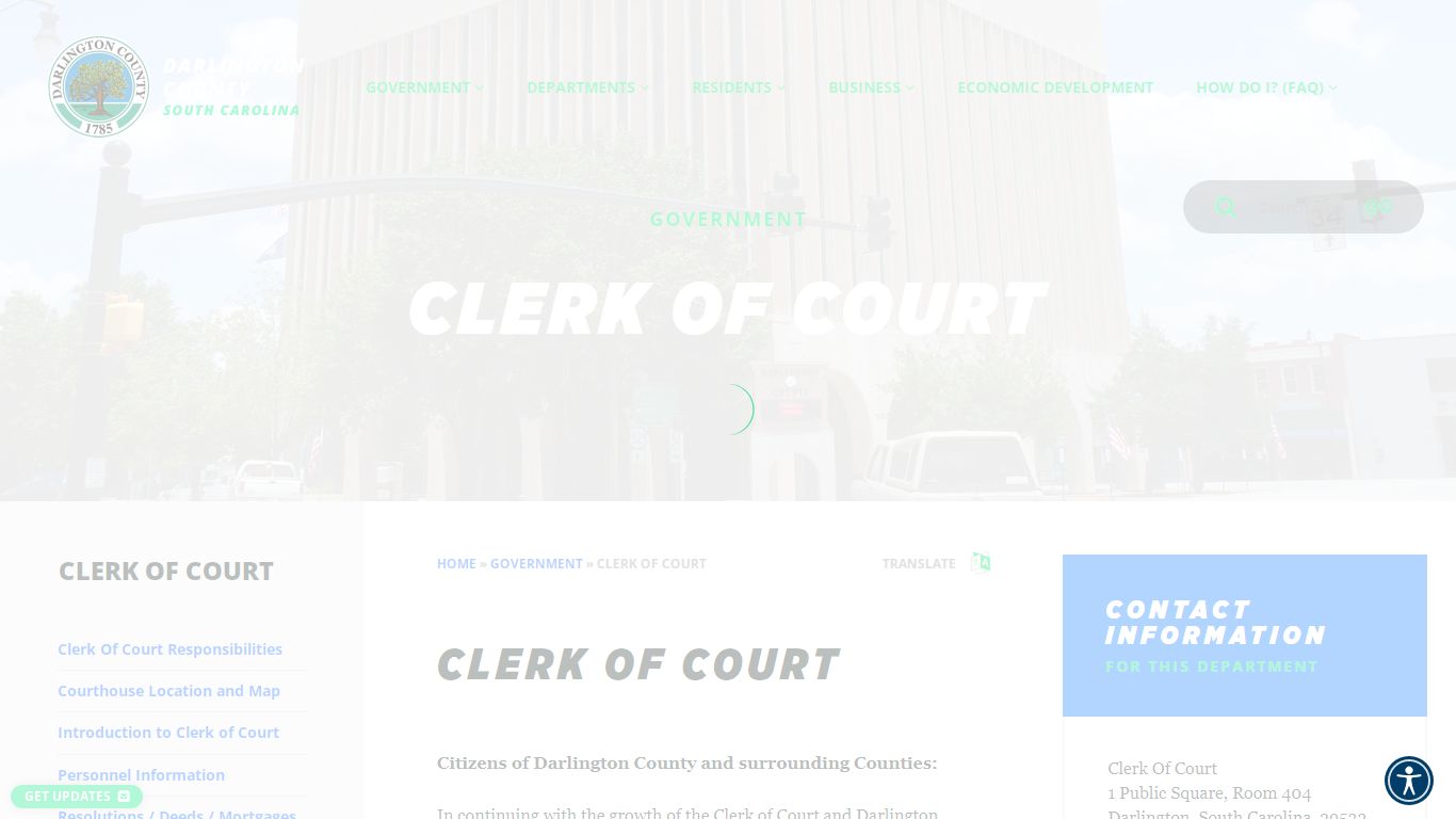 CLERK OF COURT - Darlington County, South Carolina